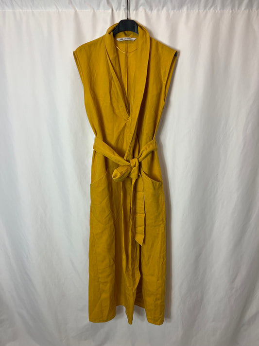 ZARA. Mustard midi dress. XS-S