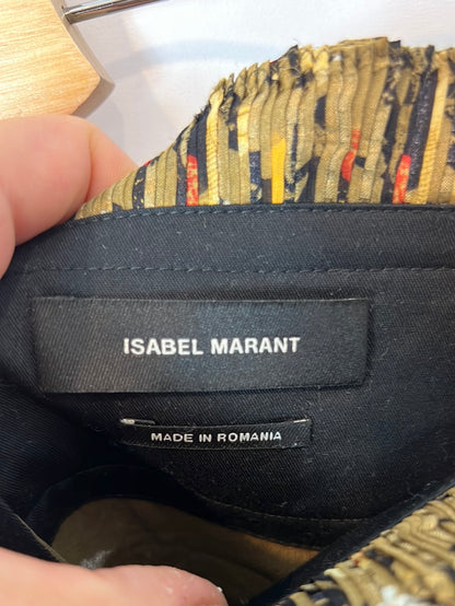 ISABEL MARANT. Printed pleated silk skirt. Size 38