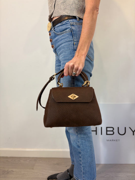 BALLANTYNE. Bolso doble asa marrón piel