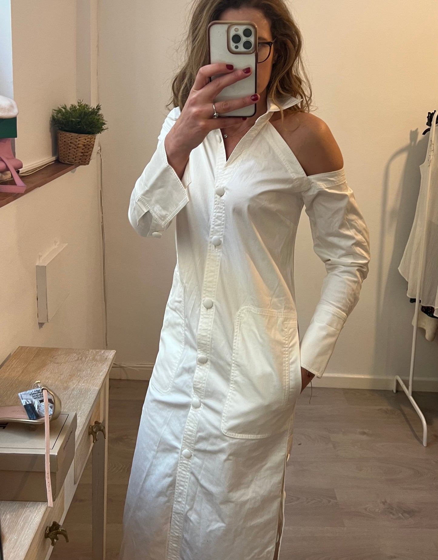 SILVIA TCHERASSI. White shirt dress. S XS