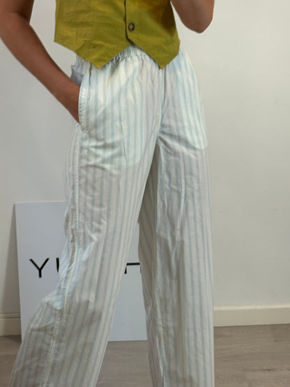 AMERICAN VINTAGE. Pantalón algodón rayas azul claro