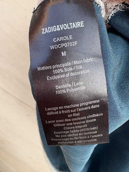 ZADIG & VOLTAIRE. Top azul petróleo seda