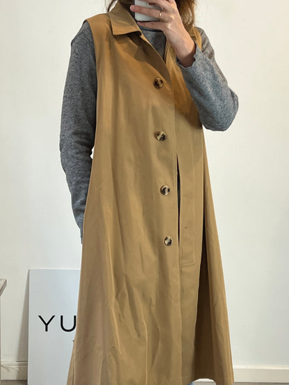 INDI&COLD. Chaleco largo efecto gabardina . T M