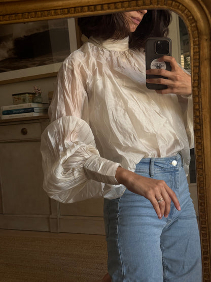 Beige blouse with perking collar Your (s/m)