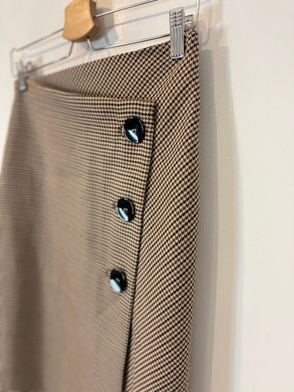 ZARA. Falda pata de gallo botones. T XS