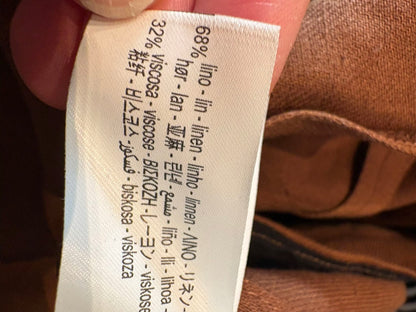 ZARA.Chaqueta marrón lino fluida