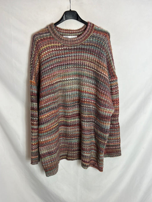 ZARA. Jersey largo  multicolor. T M