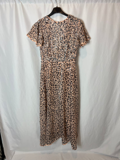 ZARA. Vestido rosa lentejuelas T.s