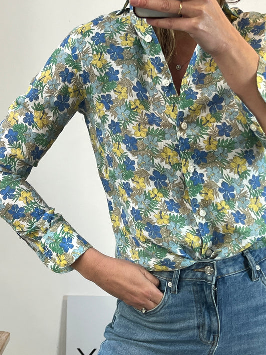BENCH CORNER. Floral linen shirt. Size 42 (S)