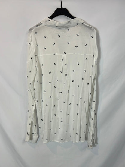 FOREVER 21. Camisa blanca mariquitas. T L