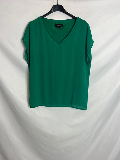 CORTEFIEL. Top gasa verde. T S