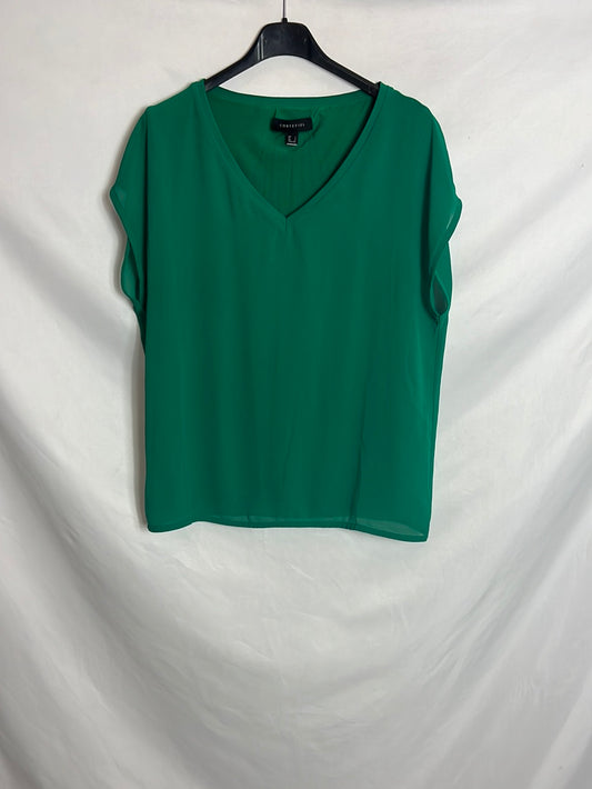 CORTEFIEL. Top gasa verde. T S