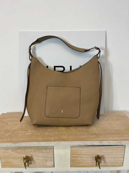 LATOUCHE. Bolso piel shopper beige oscuro