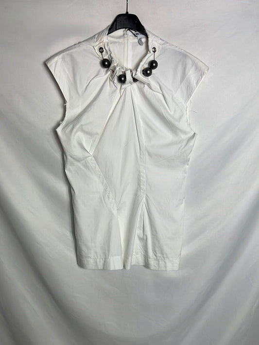 LOEWE. White top with collar detail. Size 38