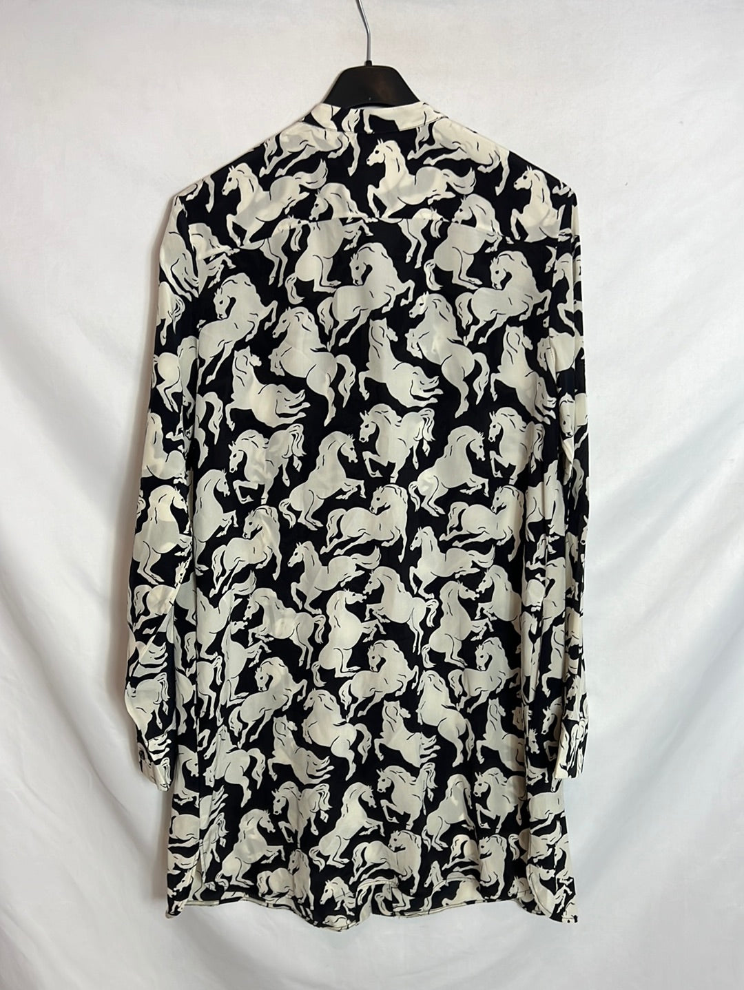 STELLAMcCARTNEY. Blusa larga /vestido seda estampado caballos. T 42