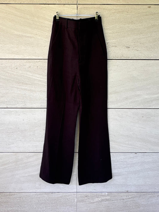 ZARA. Pantalón cintura alta  de lino