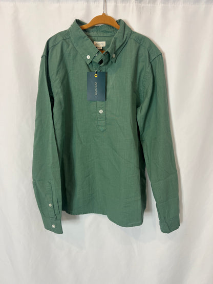 GOCCO. Camisa verde textura. T 9-10 años