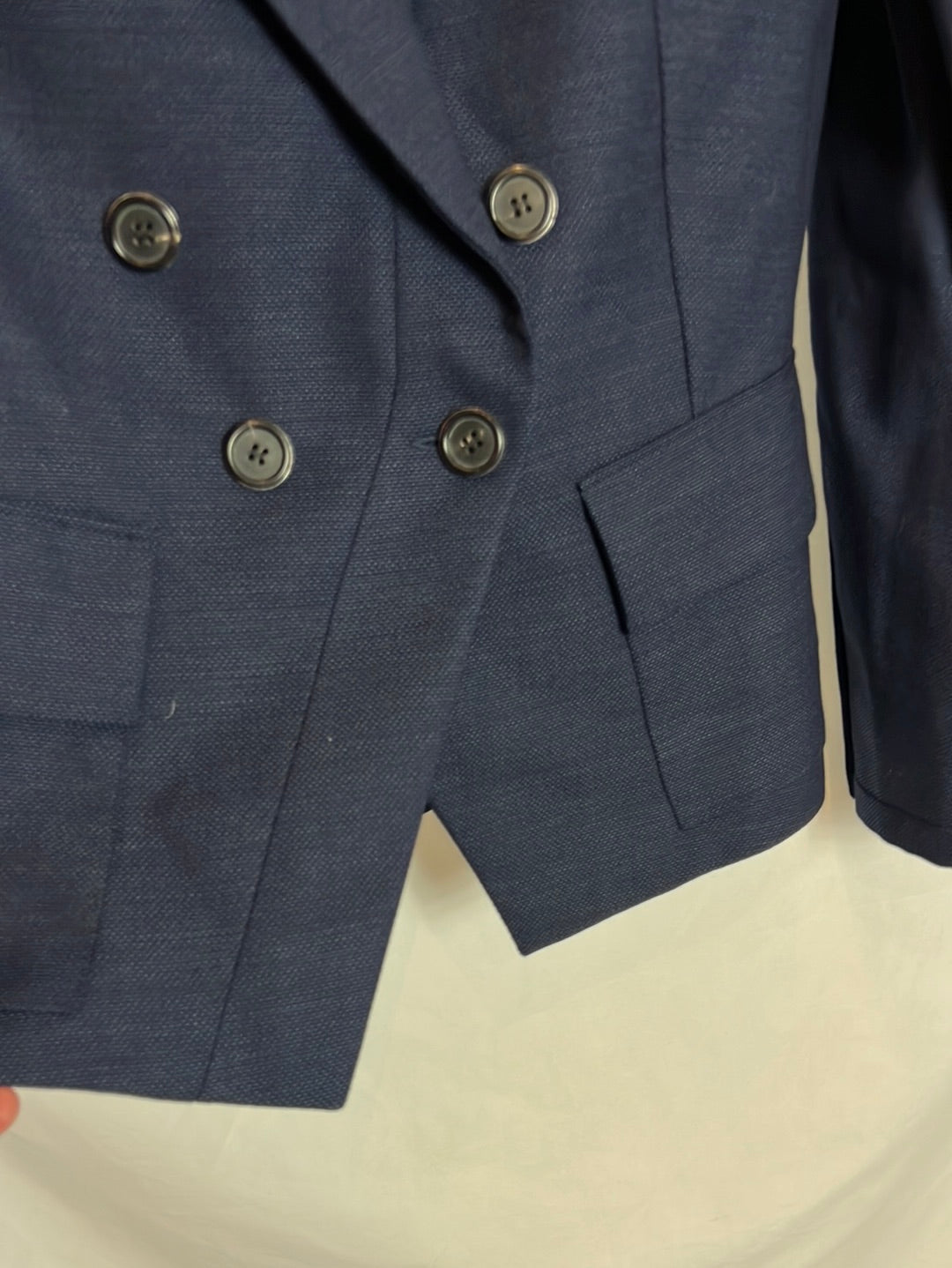 BARBARA BUI. Chaqueta azul cruzada hombreras . T 42