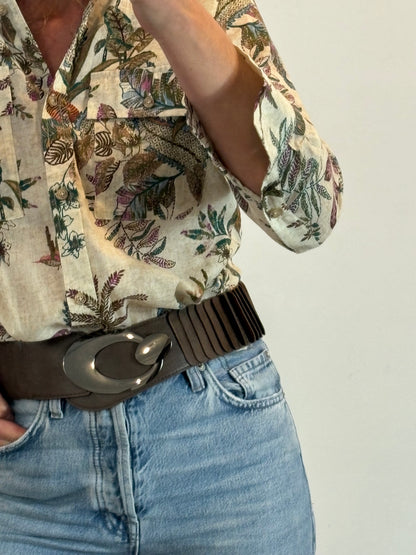 OTRAS. Cinturón marrón hebilla ovalada