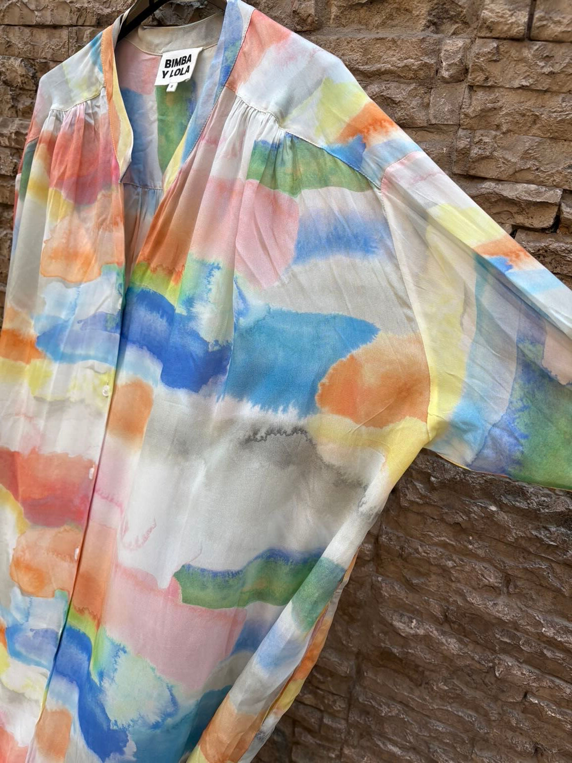 BIMBA Y LOLA. Vestido largo camisero multicolor