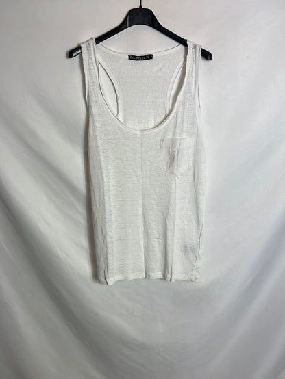 BERENICE. Camiseta blanca detalle bolsillo. T M