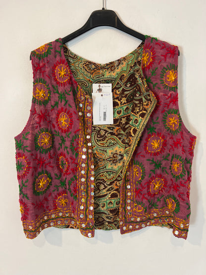 LIV. Chaleco seda estampado reversible. T M