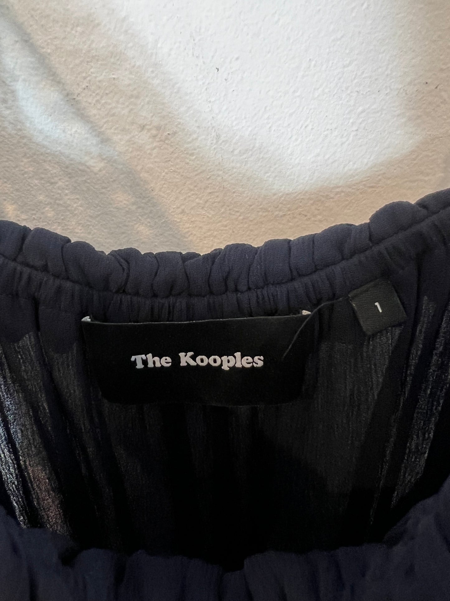 THE KOOPLES. Vestido corto azul detalles croché. T 1 (S)