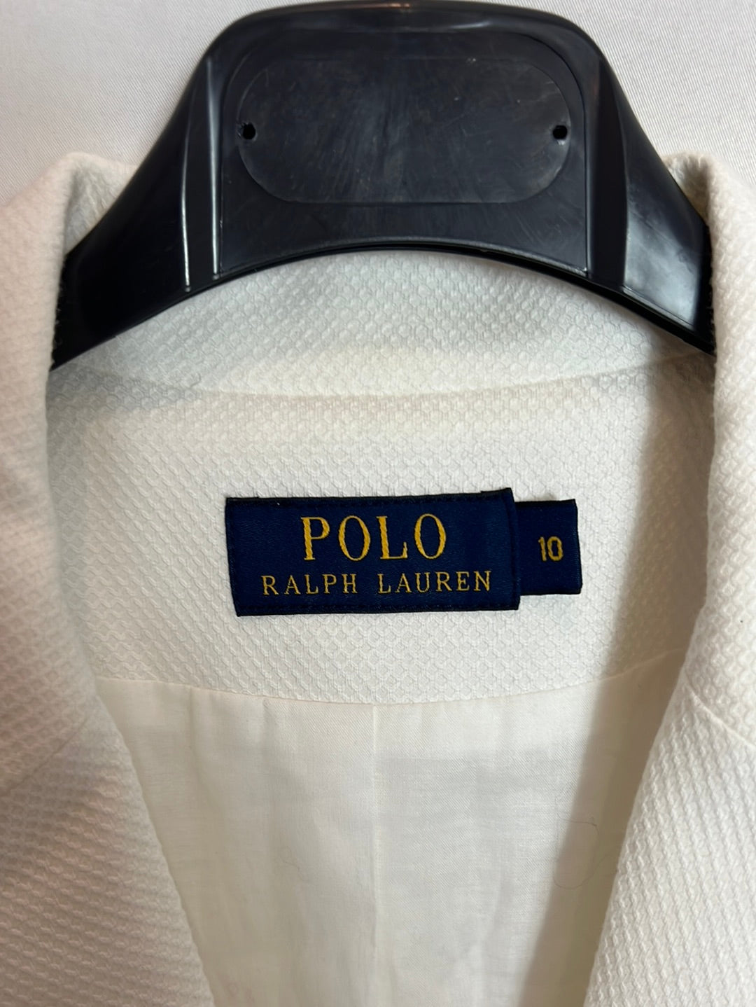 POLO RALPH LAUREN. White piqué blazer. Size 10 (38)