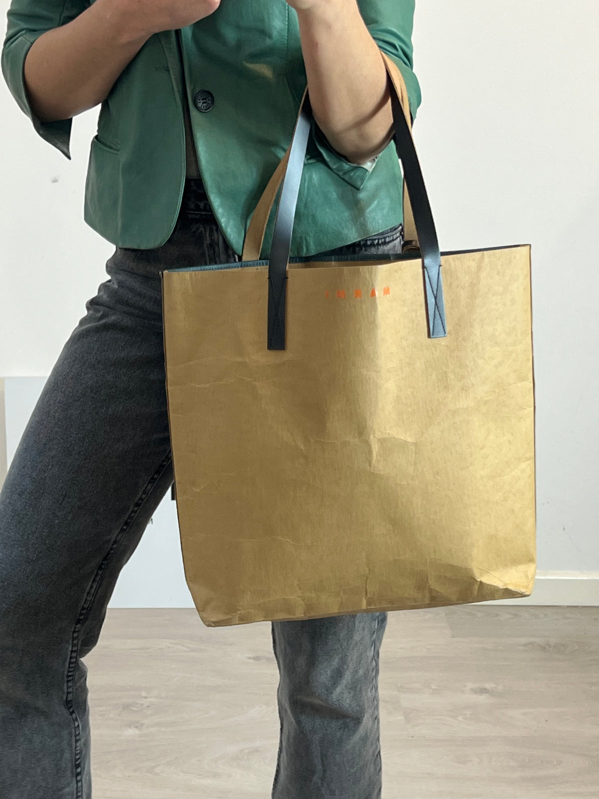 MARNI. Paper X Leather tote bag multi color – Hibuy market