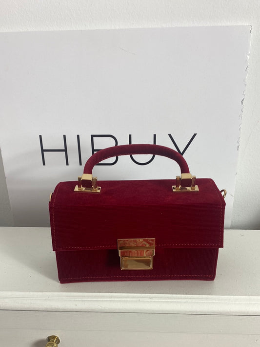 ZARA. Bolso burdeos pana