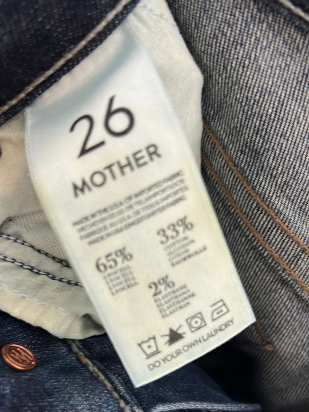 MOTHER. Pantalón denim recto fino. T 26(36)