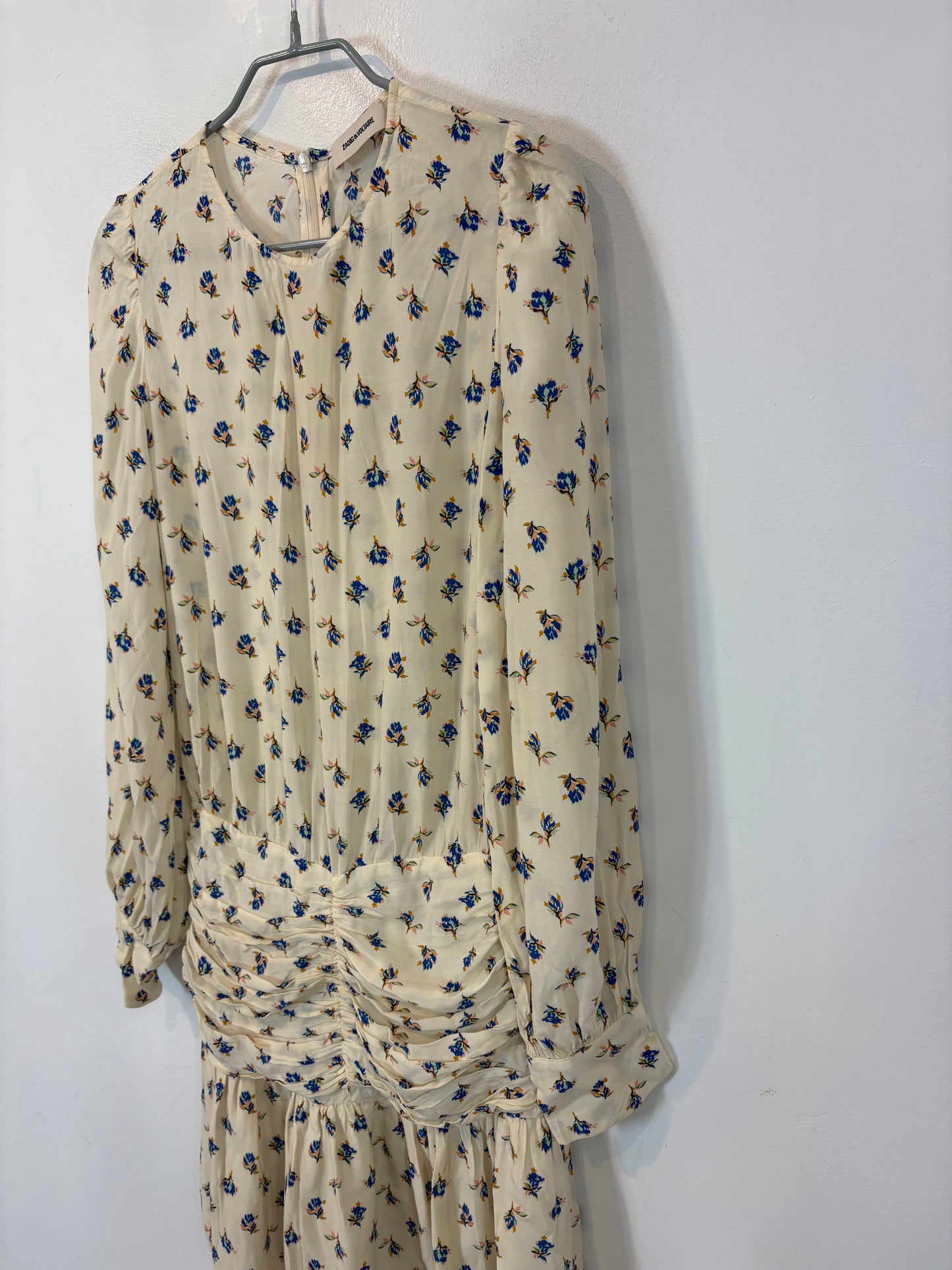 ZADIG & VOLTAIRE. Vestido corto estampado fruncidos