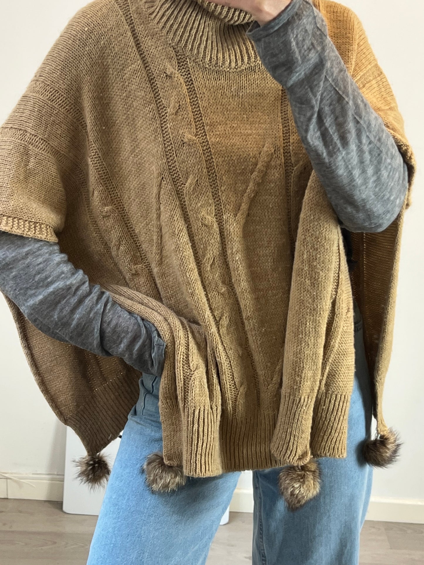 OTHER. Camel poncho with tassel detail. YOUR