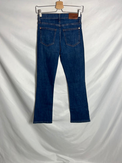 MANGO. Cropped bell-bottom denim trousers, size 34