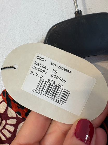 PANAMBI. Vestido largo fluido hombreras