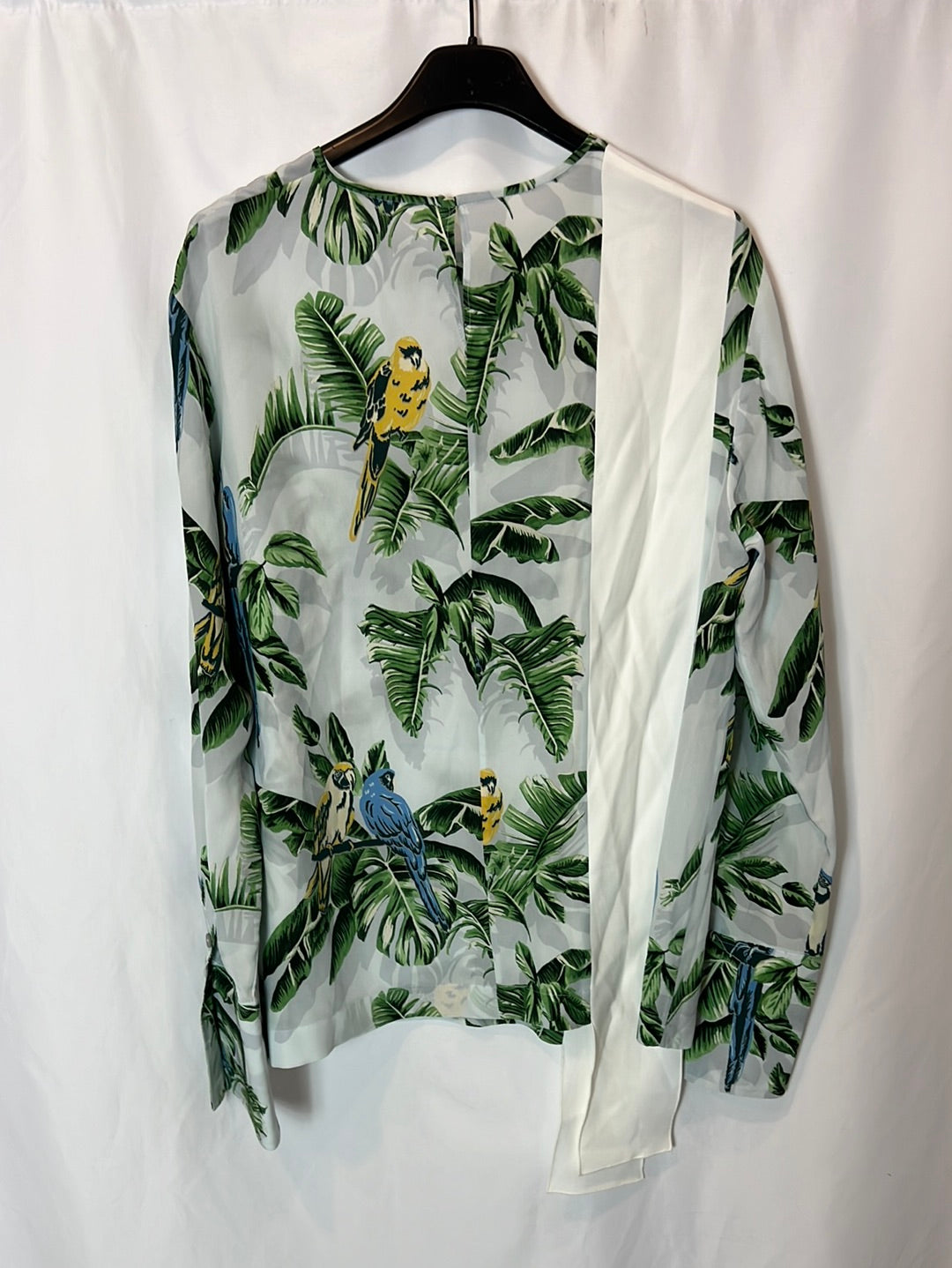 Stella McCartney. Blusa seda estampado tropical. T 40