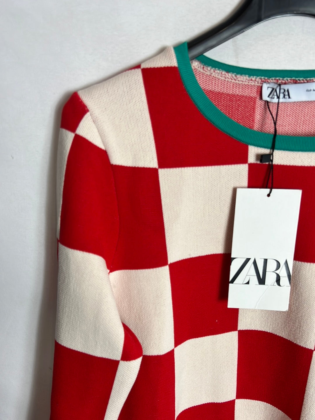 ZARA. Checkered textured dress. TM