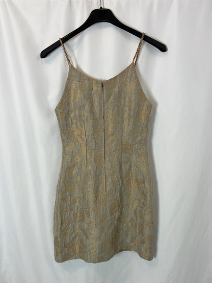 OTHERS. Beige dress with golden flowers YOUR(S)