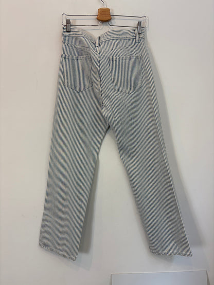 MANGO. Straight-cut striped denim. Size 36