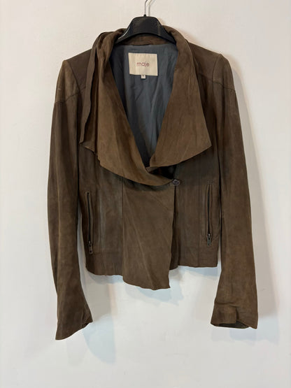 MAJE. Chaqueta ligera marrón piel