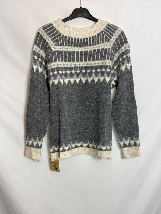 OTRAS. Jersey gris estampado blanco  TU (S)