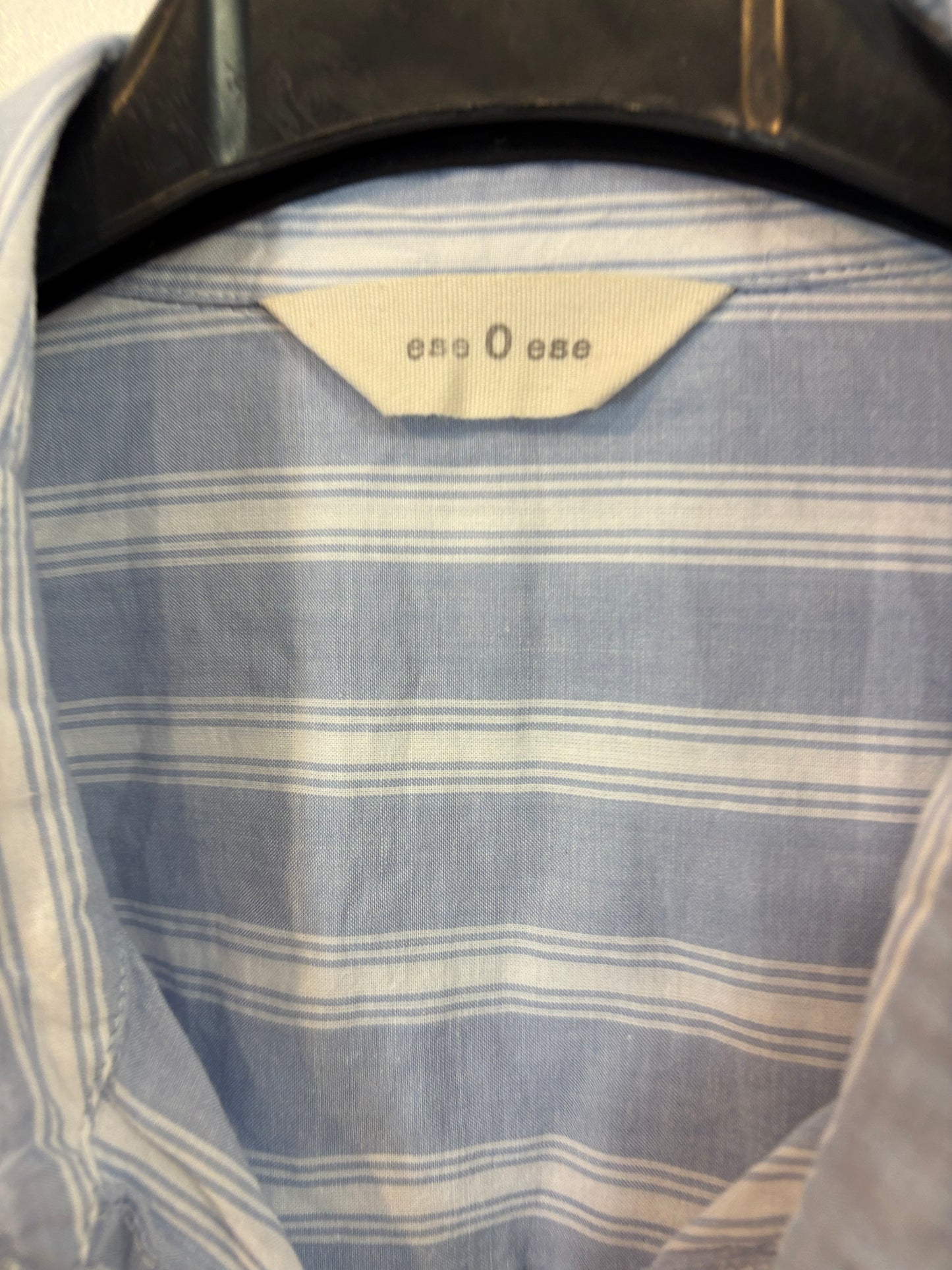 ESE O ESE. Camisa azul algodón rayas