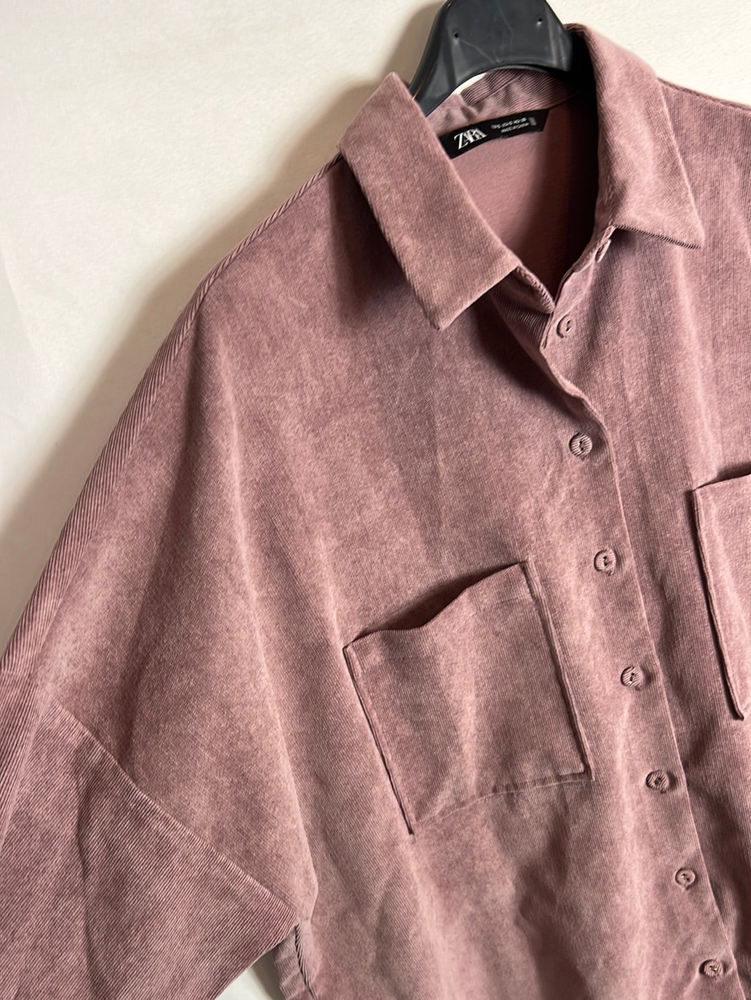 ZARA. Mauve micro corduroy shirt. TS