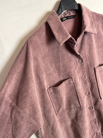 ZARA. Mauve micro corduroy shirt. TS