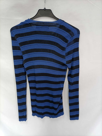 BIMBA Y LOLA. Top rayas azul y negro T.S