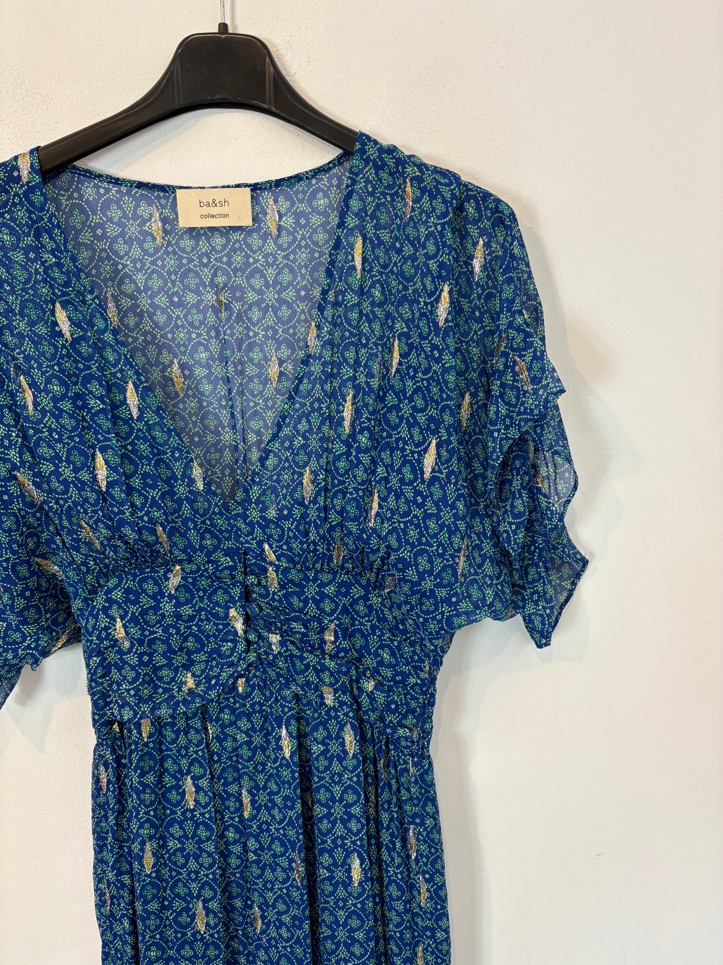 BA&SH. Vestido azul largo seda