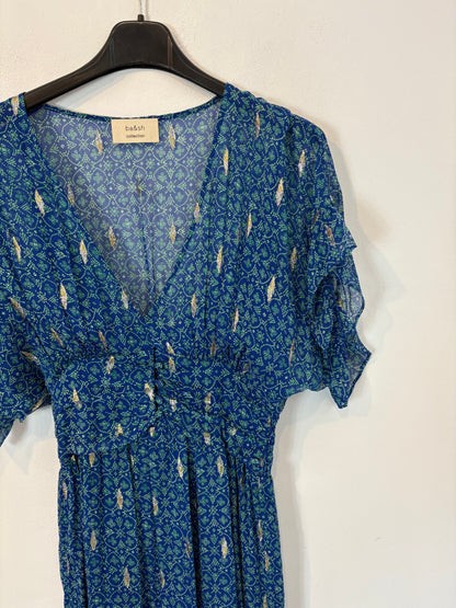 BA&SH. Vestido azul largo seda