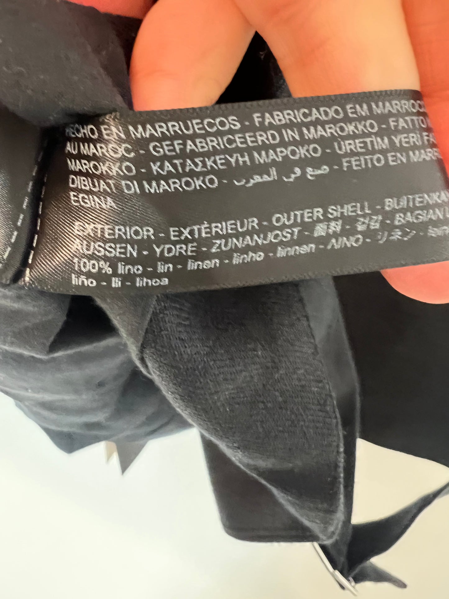 MASSIMO DUTTI. Chaleco gris oscuro lino T.m