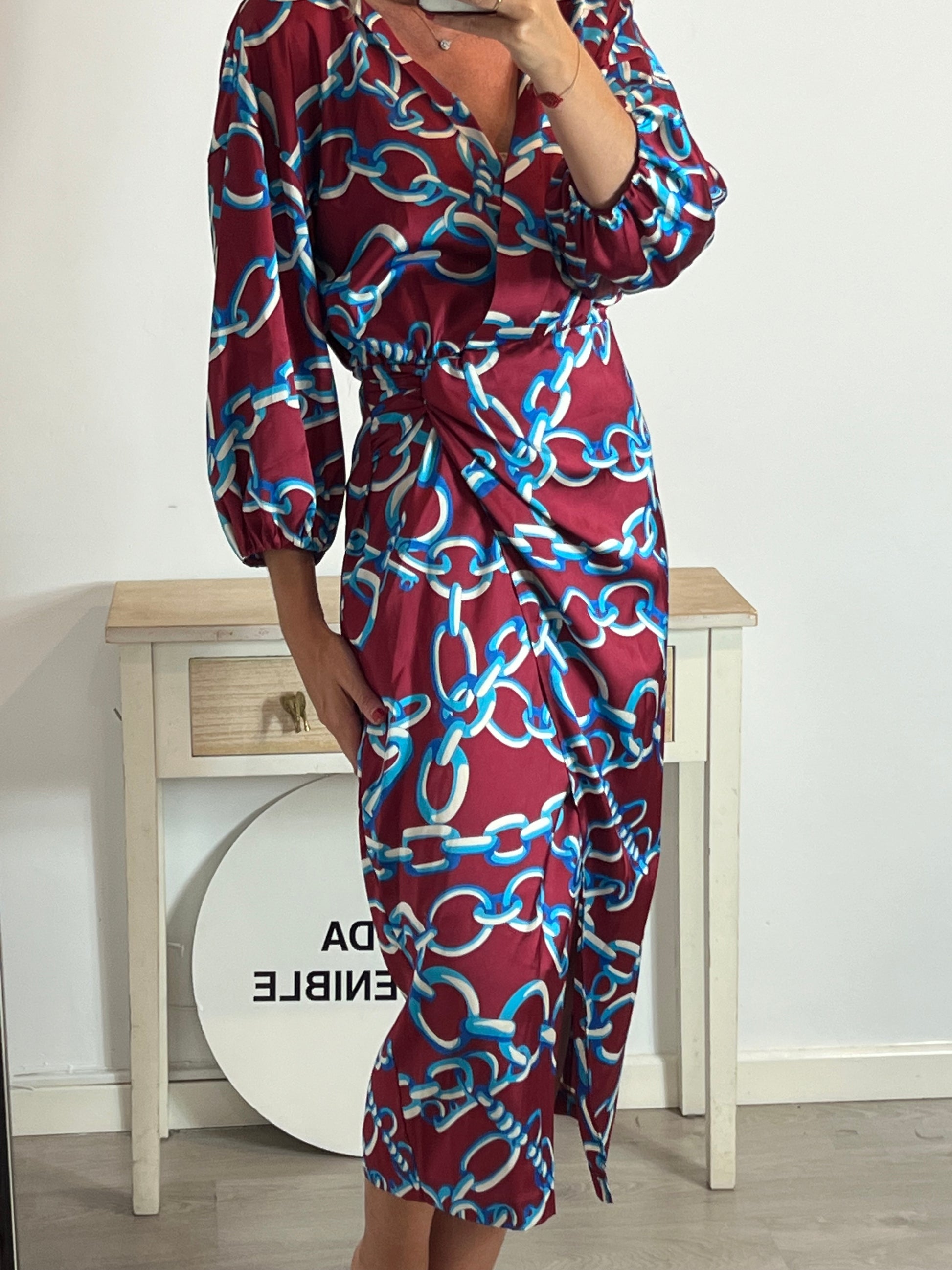 zara chain print midi dress Zara