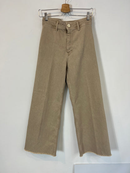 ZARA. Tan denim culottes. Size 36